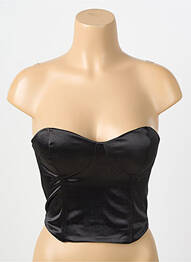 Crop top noir SOMETHING NEW femme