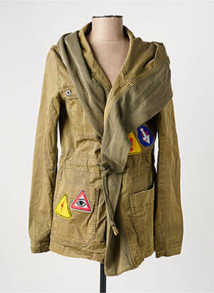 Manteau long vert PLEASE femme