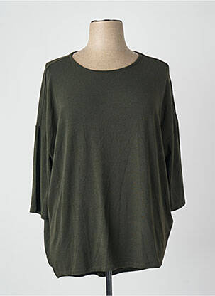 Pull coupe droite manches 3/4 vert CARMAKOMA femme