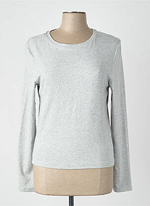T-shirt col rond gris ONLY femme