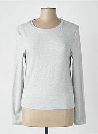 T-shirt col rond gris ONLY femme