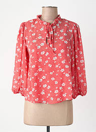Blouse col rond manches 3/4 rouge ONLY femme