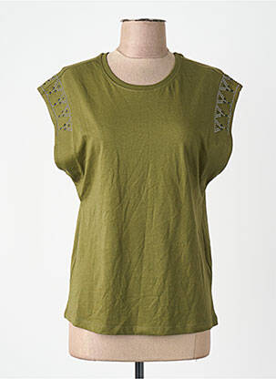 Débardeur col rond vert ONLY femme