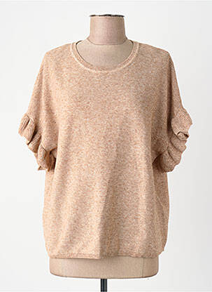 T-shirt col rond manches courtes marron ONLY femme
