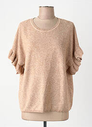 T-shirt col rond manches courtes marron ONLY femme
