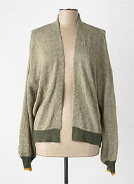 Gilet manches longues vert BELLITA femme