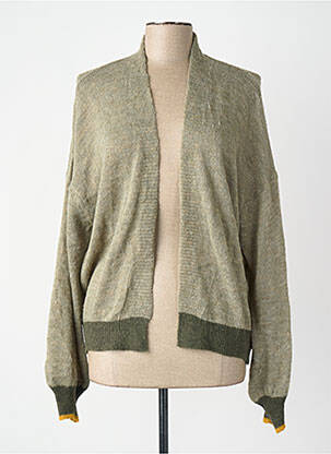 Gilet manches longues vert BELLITA femme