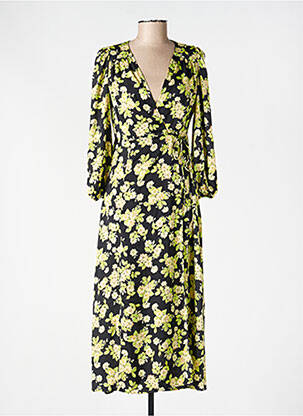 Robe longue jaune MANGO femme