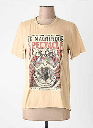 T-shirt coupe droite manches courtes beige ONLY femme