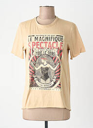 T-shirt coupe droite manches courtes beige ONLY femme