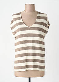 T-shirt coupe droite marron ONLY femme