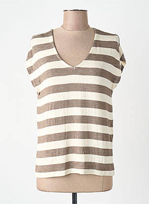 T-shirt coupe droite marron ONLY femme