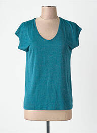 T-shirt col rond manches courtes vert PIECES femme