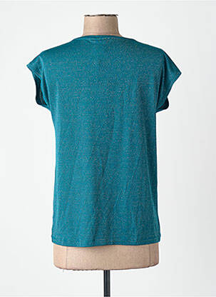 T-shirt col rond manches courtes vert PIECES femme