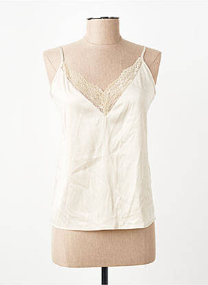 Blouse col v sans manche beige ONLY femme