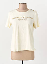 T-shirt col rond beige VERO MODA femme