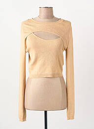 Pull col rond manches longues beige ONLY femme