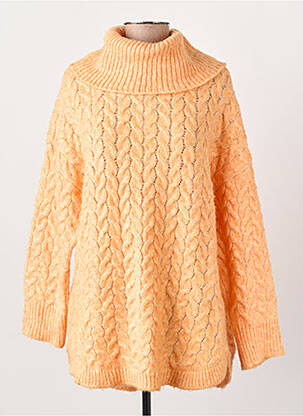 Pull col roulé manches longues manches longues orange ONLY femme