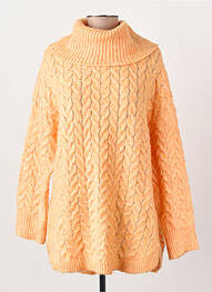 Pull col roulé manches longues manches longues orange ONLY femme