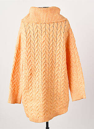 Pull col roulé manches longues manches longues orange ONLY femme