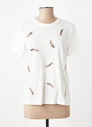 T-shirt col rond manches courtes blanc ONLY femme