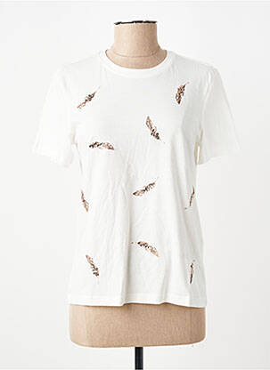 T-shirt col rond manches courtes blanc ONLY femme