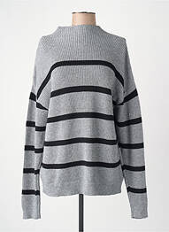 Pull col roulé coupe droite gris VILA femme
