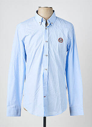 Chemise manches longues bleu DELAHAYE homme