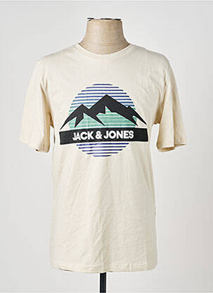 T-shirt coupe droite manches courtes beige JACK & JONES homme