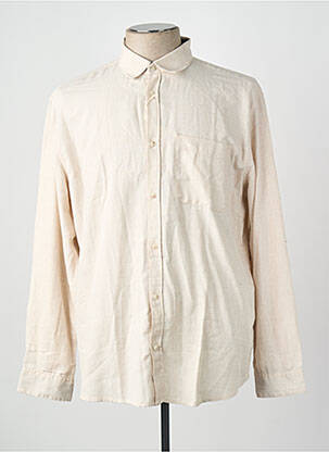 Chemise manches longues beige TOM TAILOR homme