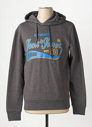 Sweat-shirt à capuche gris JACK & JONES homme