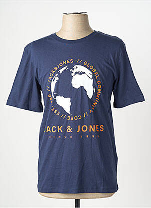 T-shirt coupe droite bleu JACK & JONES homme