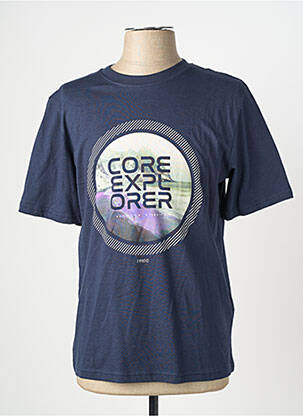 T-shirt coupe droite manches courtes bleu JACK & JONES homme