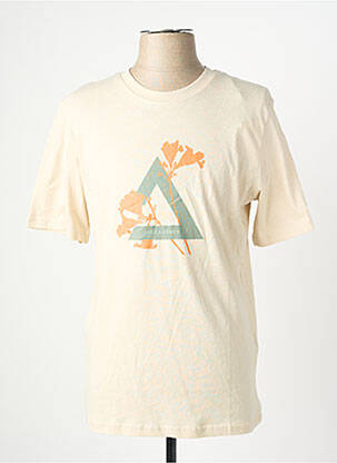 T-shirt coupe droite manches courtes beige JACK & JONES homme