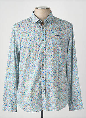 Chemise manches longues bleu DELAHAYE homme