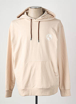 Sweat-shirt à capuche beige JACK & JONES homme