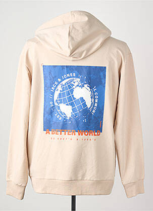 Sweat-shirt à capuche beige JACK & JONES homme