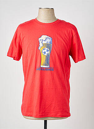 T-shirt coupe droite manches courtes rouge JACK & JONES homme