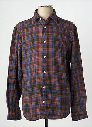 Chemise manches longues marron JACK & JONES homme