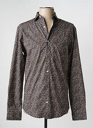 Chemise manches longues marron JACK & JONES homme