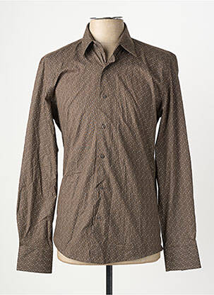 Chemise manches longues marron BRUCE & BUTLER  homme