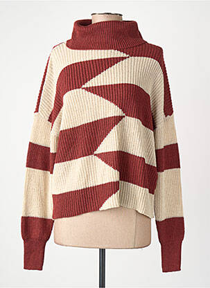 Pull col roulé rouge ONLY femme