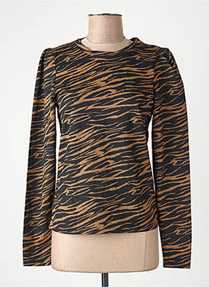 T-shirt coupe droite marron ONLY femme