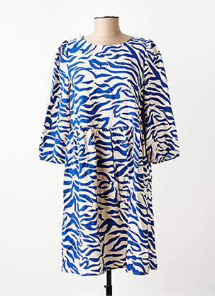 Robe courte col rond bleu VILA femme