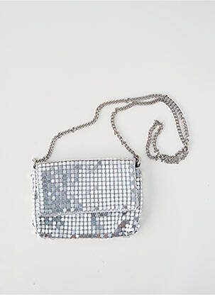 Sac bandoulière argent PIECES femme