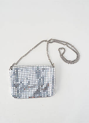Sac bandoulière argent PIECES femme