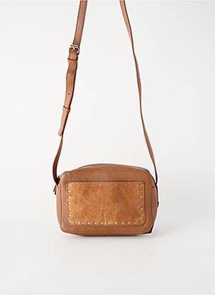 Sac bandoulière réglable marron PIECES femme