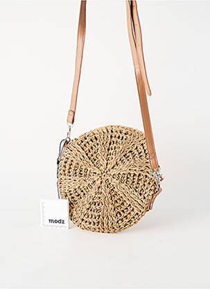 Sac fermeture zippée beige PIECES femme