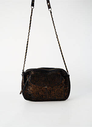 Sac fermeture zippée marron PIECES femme