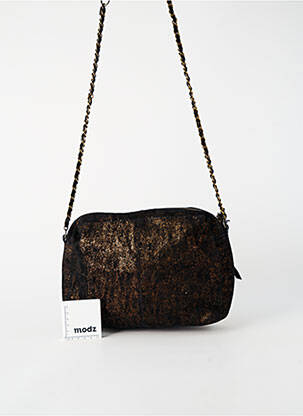 Sac fermeture zippée marron PIECES femme